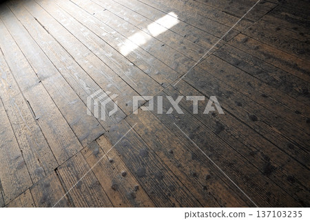 The interior of a retro wooden school building from a former elementary school on display at the roadside station The interior of a retro wooden school building from a former elementary school on display at the roadside station 137103235