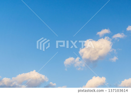 Winter evening blue sky and fluffy clouds 09 Winter evening blue sky and fluffy clouds 09 137103614