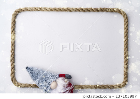 Festive winter background with Christmas gnome Festive winter background with Christmas gnome 137103997