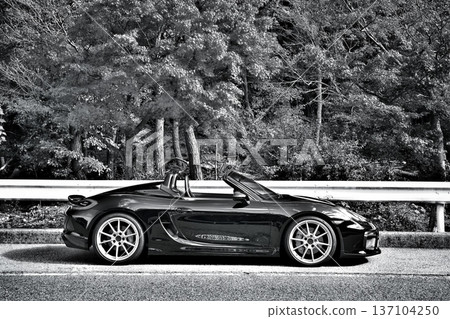 shiny black open car shiny black open car 137104250