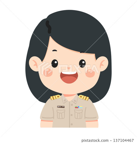 Illustration Of Smiling Woman In Uniform Teacher Illustration Of Smiling Woman In Uniform Teacher 137104467