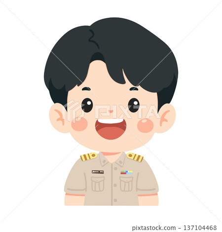 Illustration Of Smiling Man In Uniform Teacher Illustration Of Smiling Man In Uniform Teacher 137104468
