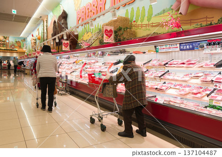 February: Old man shopping February: Old man shopping 137104487