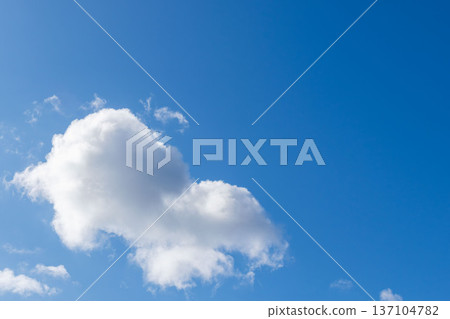 Winter morning blue sky and fluffy white clouds 10 Winter morning blue sky and fluffy white clouds 10 137104782