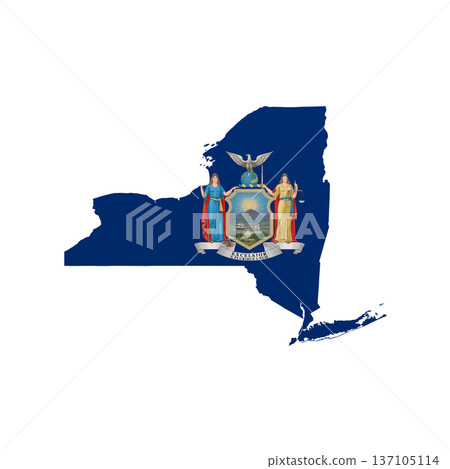 New York flag map poster. US state pride wall decor artwork. Patriotic printable digital art. Detailed vector illustration New York flag map poster. US state pride wall decor artwork. Patriotic printable digital art. Detailed vector illustration 137105114