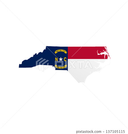 North Carolina flag map poster. US state pride wall decor artwork. Patriotic printable digital art. Detailed vector illustration North Carolina flag map poster. US state pride wall decor artwork. Patriotic printable digital art. Detailed vector illustration 137105115