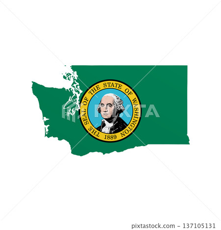 Washington flag map poster. US state pride wall decor artwork. Patriotic printable digital art. Detailed vector illustration Washington flag map poster. US state pride wall decor artwork. Patriotic printable digital art. Detailed vector illustration 137105131