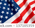 United states flag USA featuring red stripes, white stripes, blue canton, and white stars, patriotic creating a background 137105359
