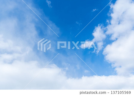 Winter daytime blue sky and fluffy white clouds 14 Winter daytime blue sky and fluffy white clouds 14 137105569