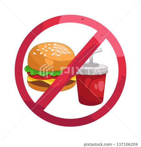 Illustration of no fast food Illustration of no fast food 137106209