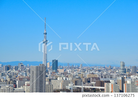 城市景觀 東京東部 東京晴空塔 城市景觀 東京東部 東京晴空塔 137106275