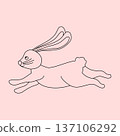 Line art Bunny icon minimal, vector 137106292