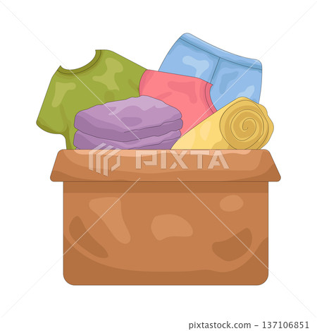 Illustration of Clothes donation 137106851