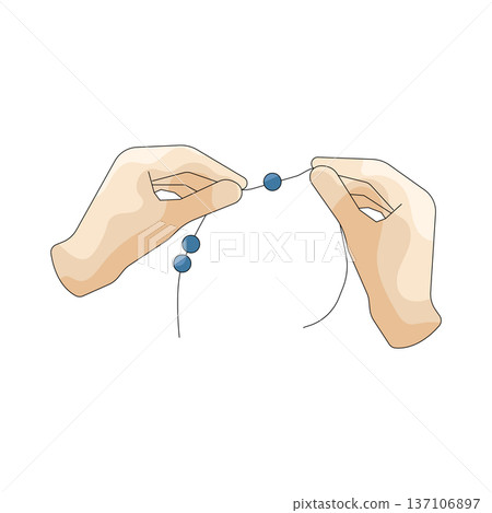 Illustration of bead craft maker 137106897