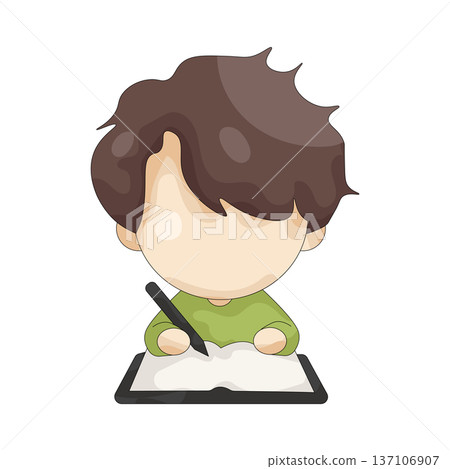 Illustration of writer Illustration of writer 137106907