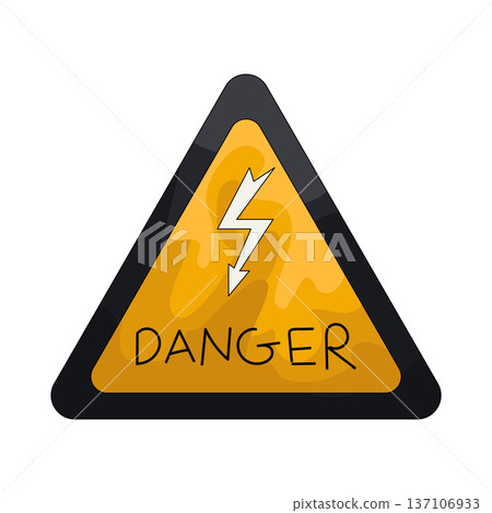 Illustration of High voltage danger sign 137106933