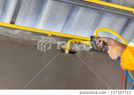 Electrical wiring colours in order to ensure safety electrical wiring. Electrical wiring colours in order to ensure safety electrical wiring. 137107315