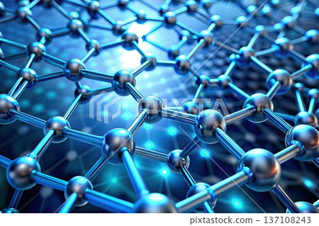 A Detailed Representation Of A Graphene Lattice Structure. Generative AI A Detailed Representation Of A Graphene Lattice Structure. Generative AI 137108243