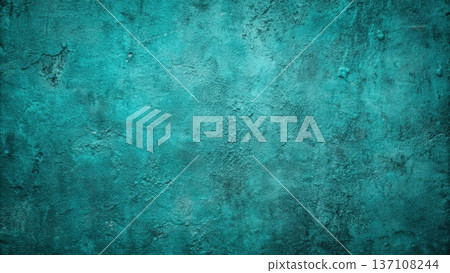 Abstract Turquoise Concrete Wall Texture. Generative AI 137108244