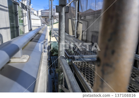 Repair work on exterior walls of detached houses - veranda Repair work on exterior walls of detached houses - veranda 137108816