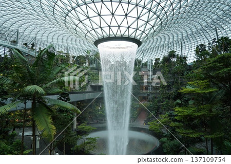 Jewel Changi Airport Rain Vortex Indoor Waterfall Singapore Jewel Changi Airport Rain Vortex Indoor Waterfall Singapore 137109754