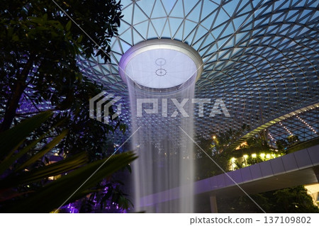 Jewel Changi Airport Rain Vortex and Lush Indoor Gardens Jewel Changi Airport Rain Vortex and Lush Indoor Gardens 137109802