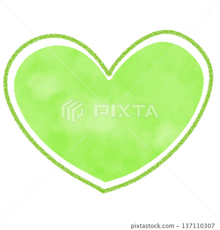 Yellow-green watercolor hand-painted heart Yellow-green watercolor hand-painted heart 137110307