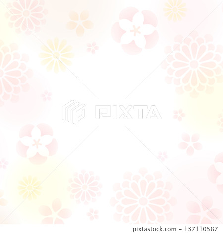 春季花卉背景插圖,正方形 春季花卉背景插圖,正方形 137110587