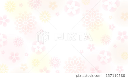 Spring flower background illustration, 16:9 landscape size 137110588