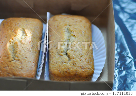 banana cake or banana bread or almond bread , loaf of bread banana cake or banana bread or almond bread , loaf of bread 137111033
