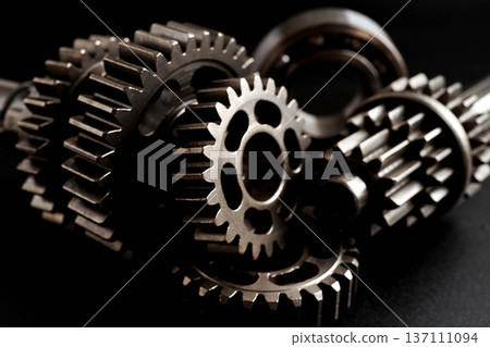 Metal gear wheel engine car and bike, mechanic industry. 137111094