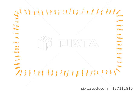Crayon doodle line frame. Chalk hand drawn border. Yellow cute rectangle photo frame with crayon texture. Sketch line mirror border. Vector illustration isolated on white background Crayon doodle line frame. Chalk hand drawn border. Yellow cute rectangle photo frame with crayon texture. Sketch line mirror border. Vector illustration isolated on white background 137111816