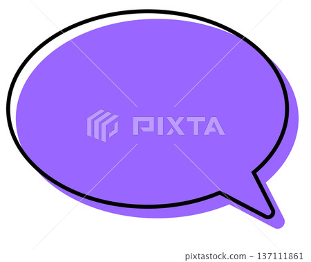 Simple speech bubble with misaligned lines - round Simple speech bubble with misaligned lines - round 137111861