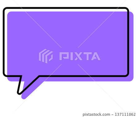 Simple speech bubble with misaligned lines - Rectangle Simple speech bubble with misaligned lines - Rectangle 137111862