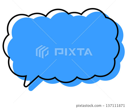 A simple speech bubble with misaligned lines, a long, thin cloud shape A simple speech bubble with misaligned lines, a long, thin cloud shape 137111871