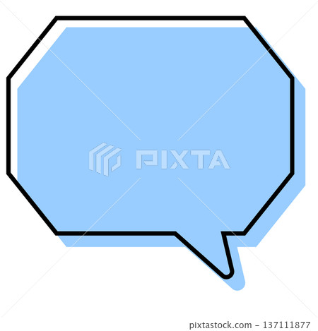 A simple speech bubble with misaligned lines, an octagon with corners A simple speech bubble with misaligned lines, an octagon with corners 137111877