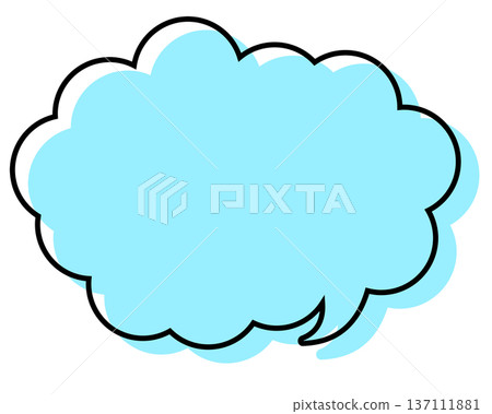 一個簡單的氣泡，線條錯位，並帶有圓形雲朵形狀 137111881