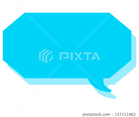 Simple color speech bubble, elongated cloud shape Simple color speech bubble, elongated cloud shape 137111962
