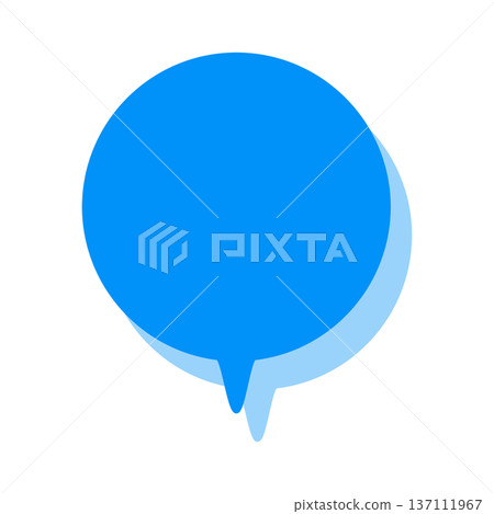 Simple color speech bubble, round and downward facing Simple color speech bubble, round and downward facing 137111967