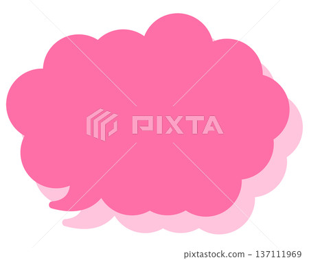 Simple color speech bubble with a rounded cloud shape 137111969