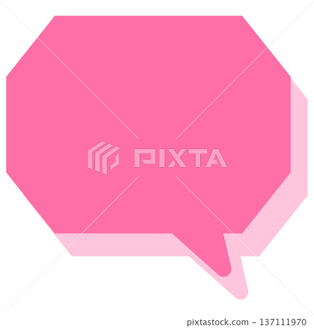 Simple color speech bubble - octagonal with corners Simple color speech bubble - octagonal with corners 137111970