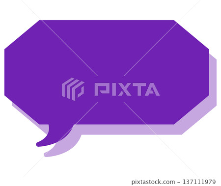 Simple color speech bubble, elongated cloud shape Simple color speech bubble, elongated cloud shape 137111979