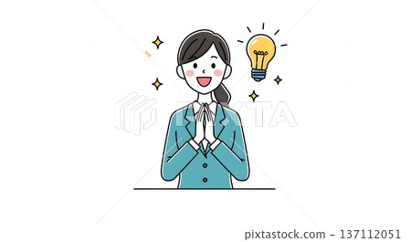 Illustration of a business person with a light bulb shining above his head, sparking a revolutionary idea 137112051
