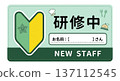 Training Name Tag Name Field Beginner Mark Restaurant Cafe Cute Illustration New Staff Wakaba Mark 137112545