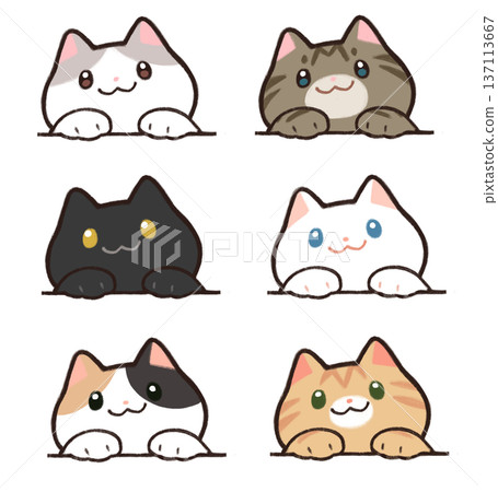 Various types of cats popping out Various types of cats popping out 137113667