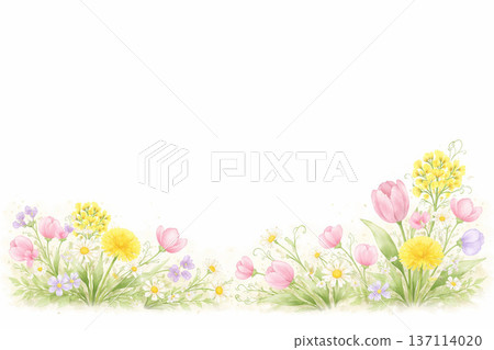 春花系列：春花橫線背景 137114020