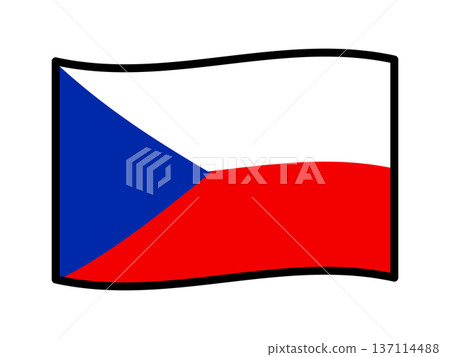 Czech flag illustration material 3 137114488