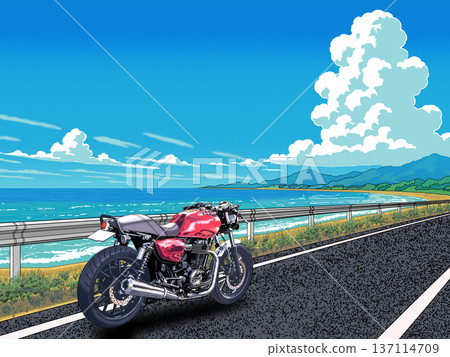 bike running by the sea 137114709