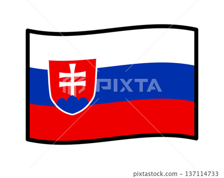 Slovak flag illustration material 3 Slovak flag illustration material 3 137114733