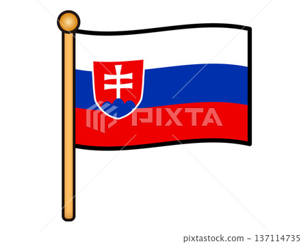 Slovak flag illustration material 5 Slovak flag illustration material 5 137114735